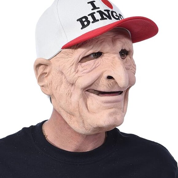 NWT Zagone Studios Men's B-9 Old Man Mask, I love Bing Hat Costume - Picture 4 of 4
